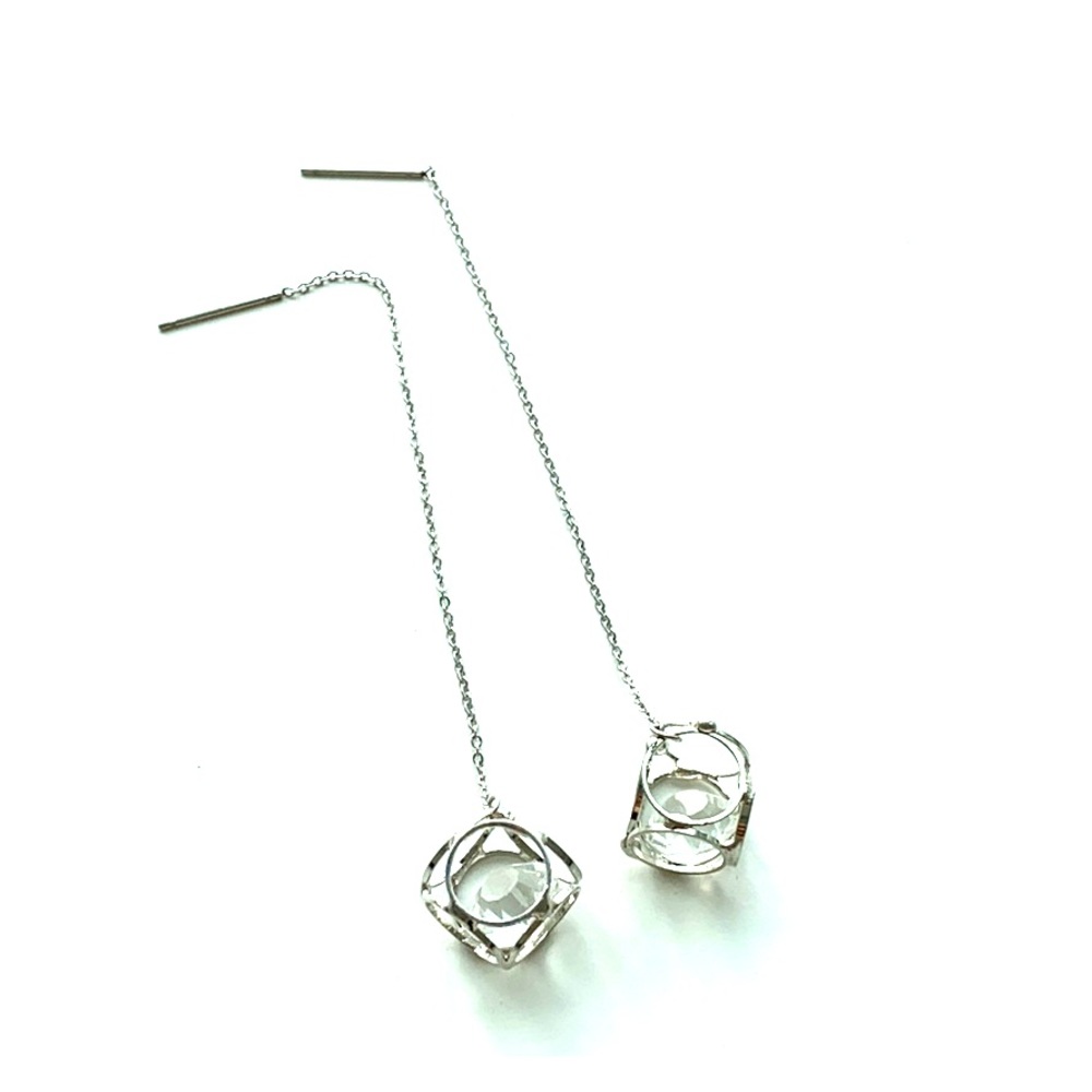 Silver placed brass earrings